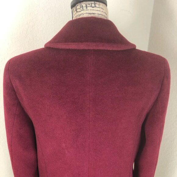 Cinzia Rocca Cranberry Red Wool Coat Jacket 10 - Picture 6 of 12